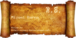 Mizsei Barna névjegykártya