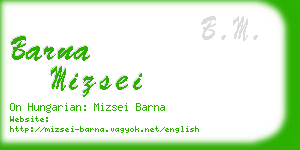 barna mizsei business card